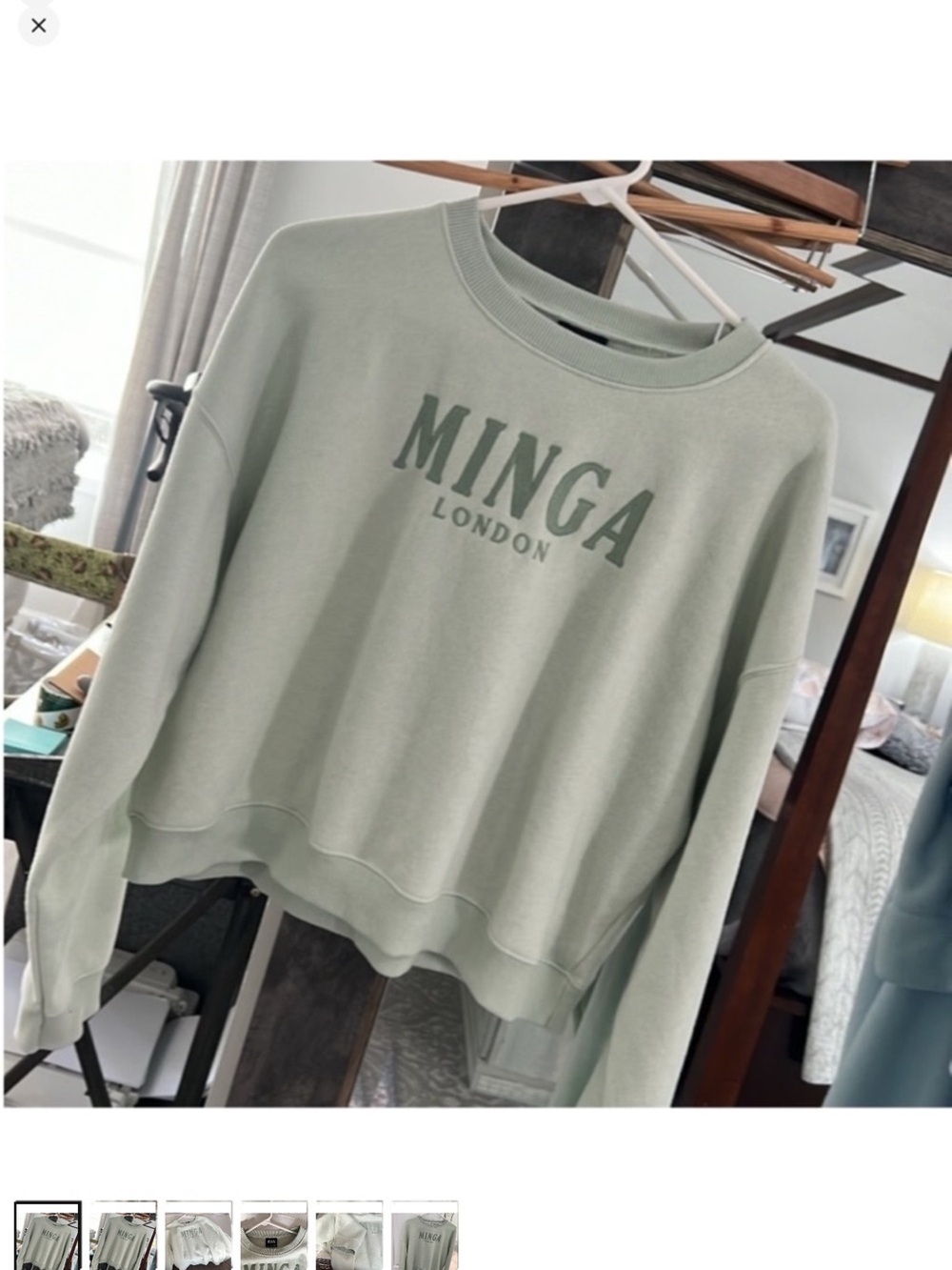 Minga London Women's Sage Green Logo Crewneck Sweatshirt